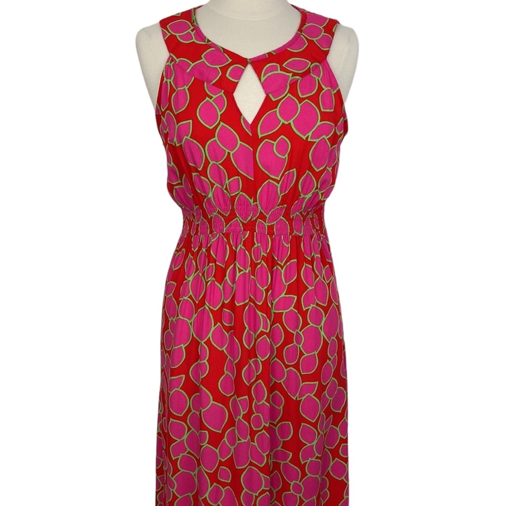 Escapada Bright Print Keyhole Sleeveless Maxi Dress